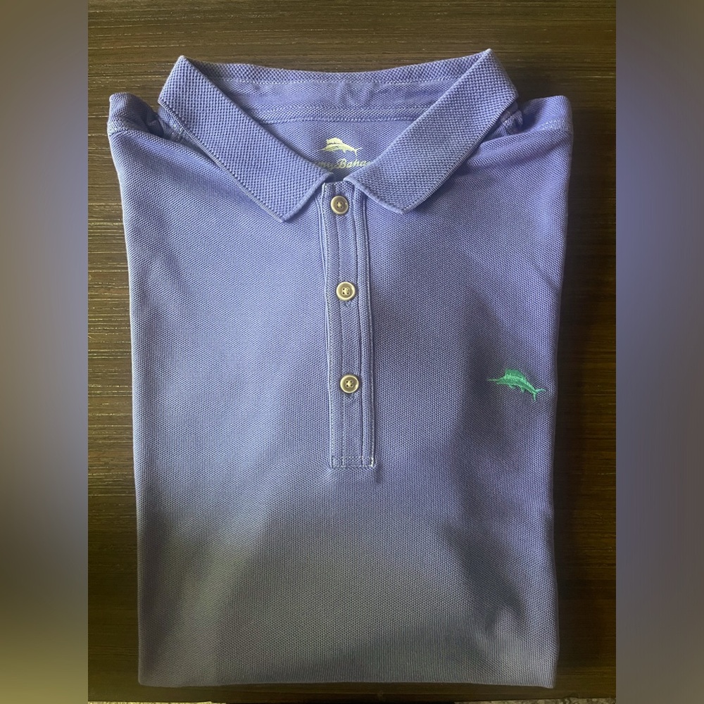 Tommy Bahama Emfielder Supima Purple Tech Polo Shirt Size 3XT